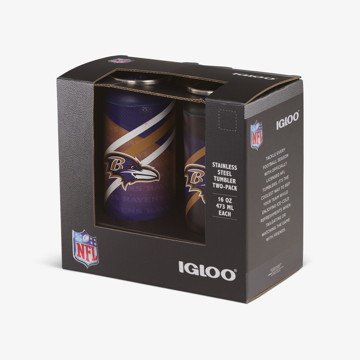 Igloo Baltimore Ravens Home &amp; Away 16 Oz Can 2-Pack