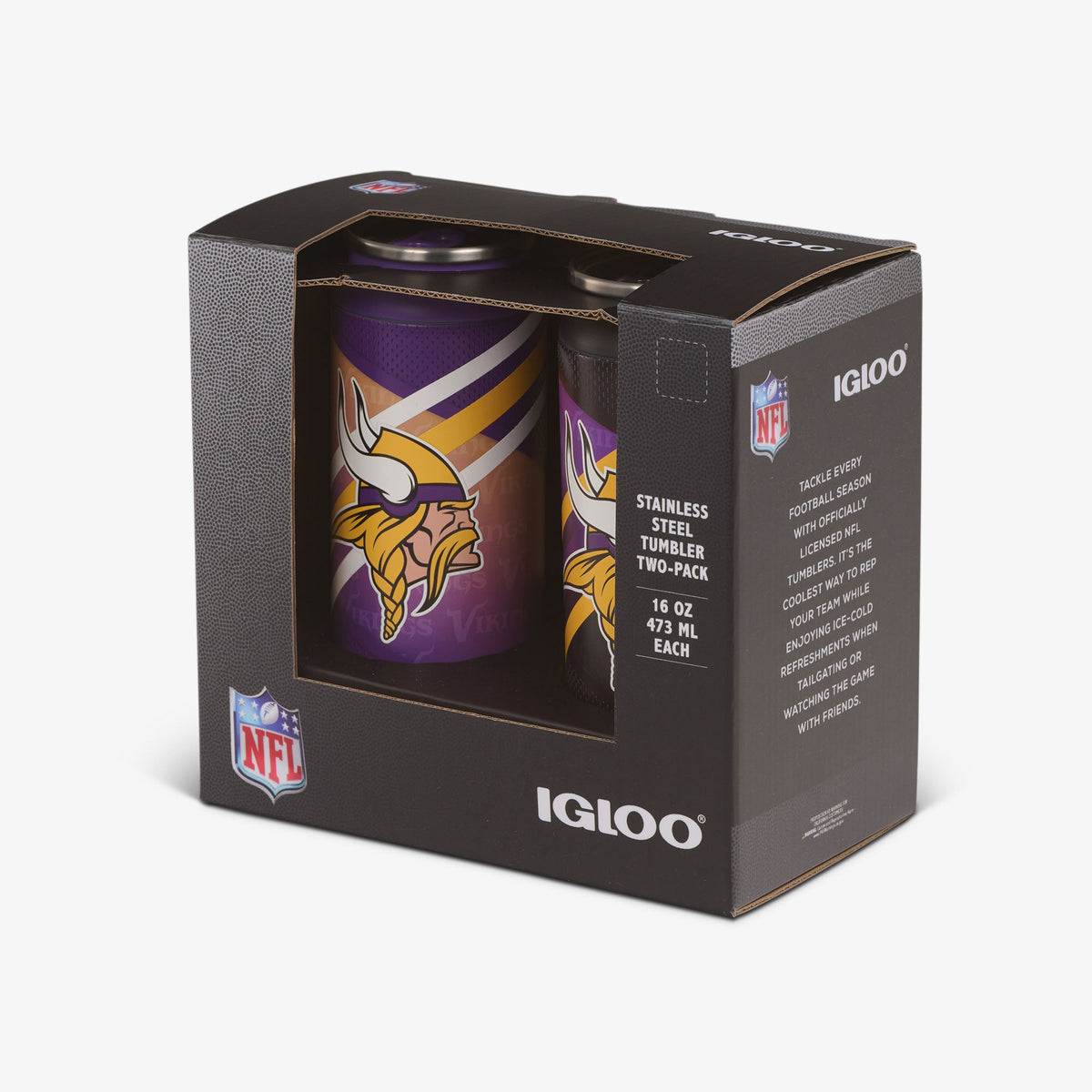 Igloo Minnesota Vikings Home &amp; Away 16 Oz Can 2-Pack