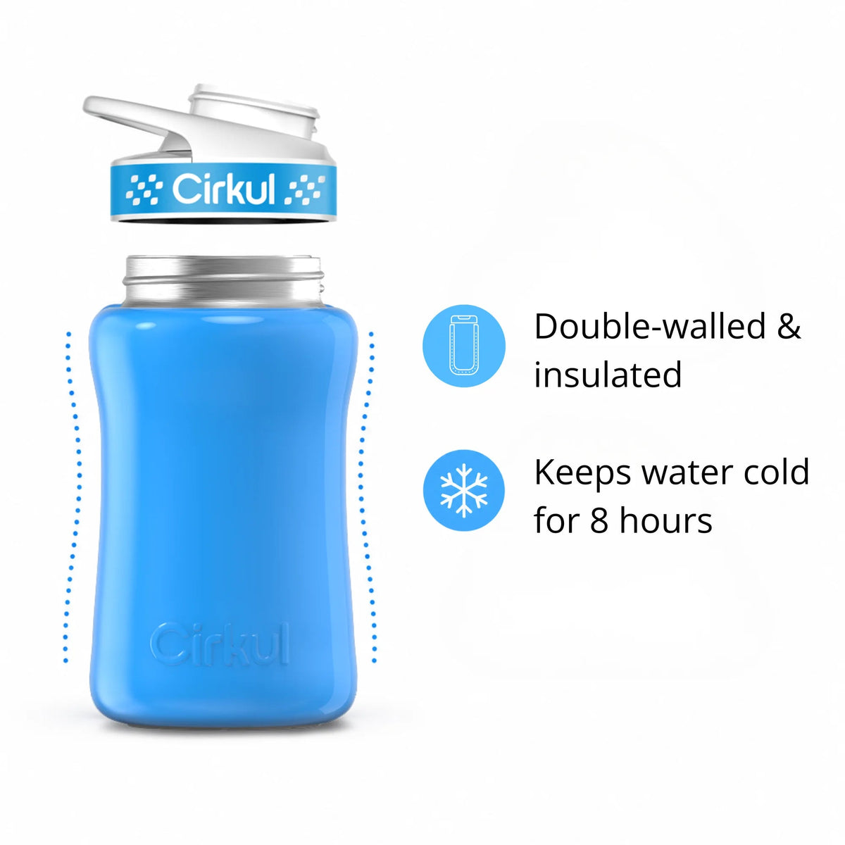 Cirkul 12oz. Stainless Steel Bottle &amp; Comfort Grip Lid