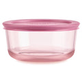 Pyrex Pyrex® Simply Store® Tinted Glass 4-cup Round Storage Container with Lid, Pink