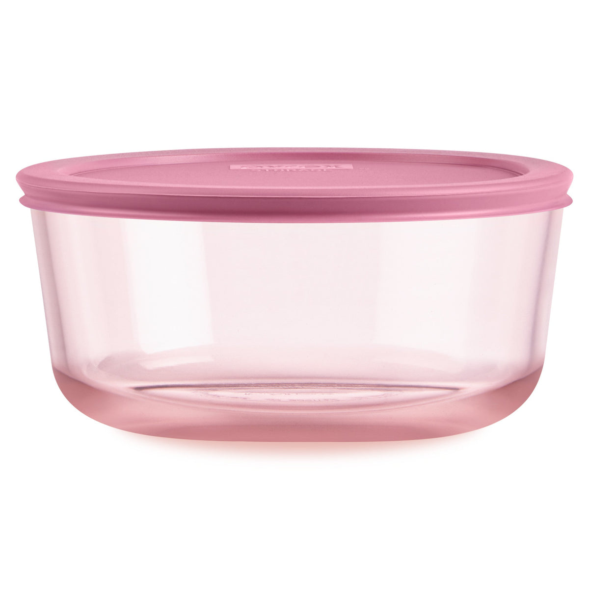 Pyrex Pyrex® Simply Store® Tinted Glass 7-cup Round Storage Container with Lid, Pink