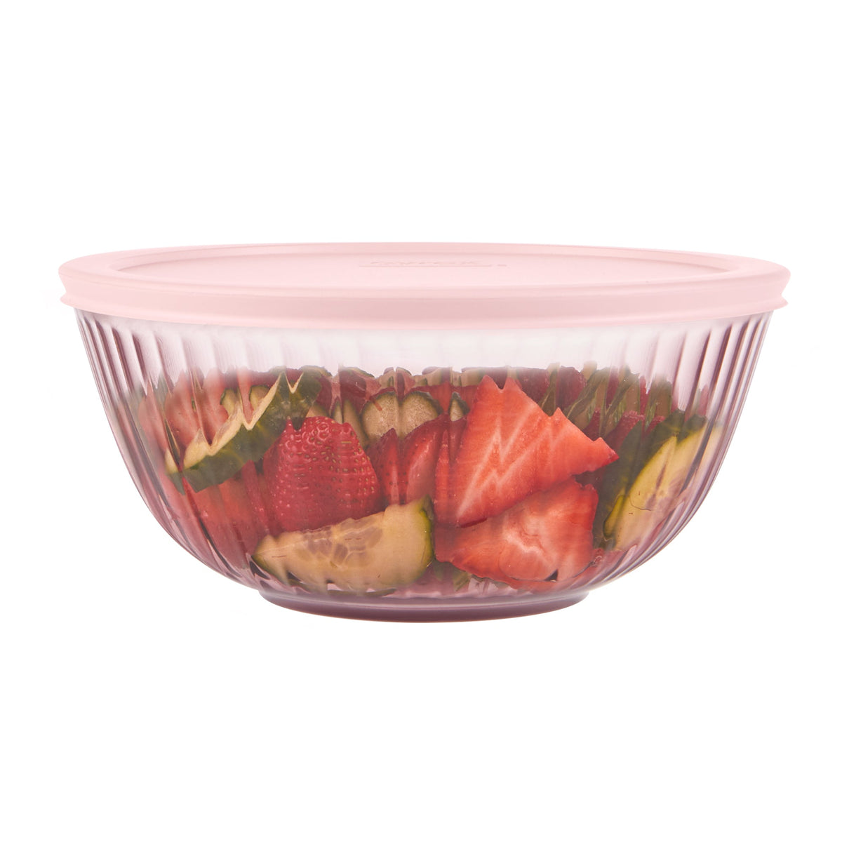 Pyrex Pyrex® Sculpted Tinted Glass 2.3QT Mixing Bowl with Lid, Pink