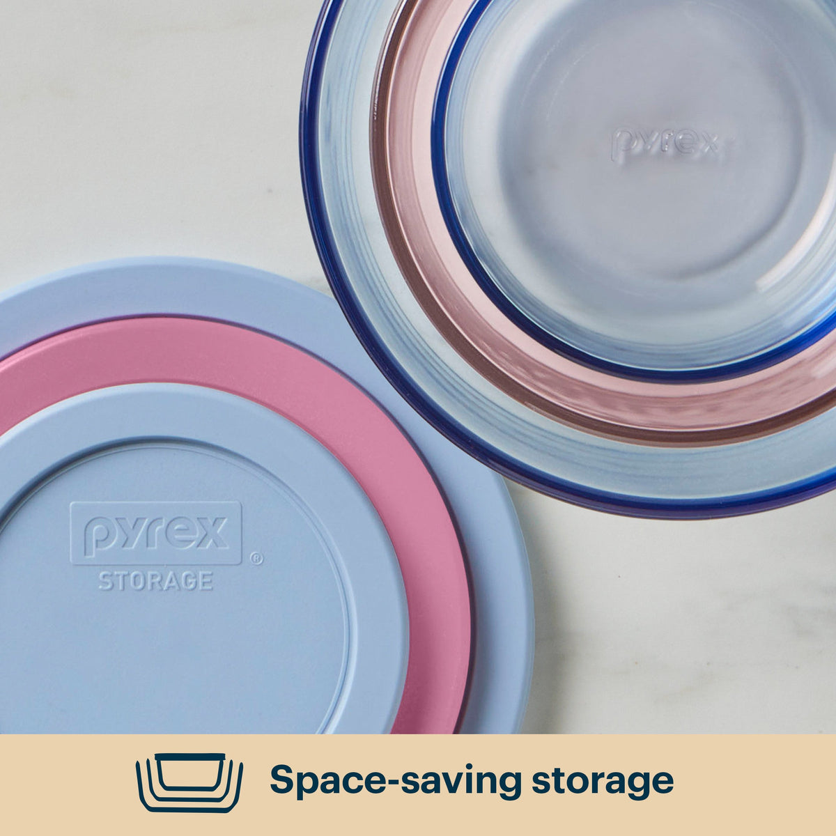 Pyrex Pyrex® Simply Store® Tinted Glass Round Storage Containers, 10-pc Set, Mixed Colors