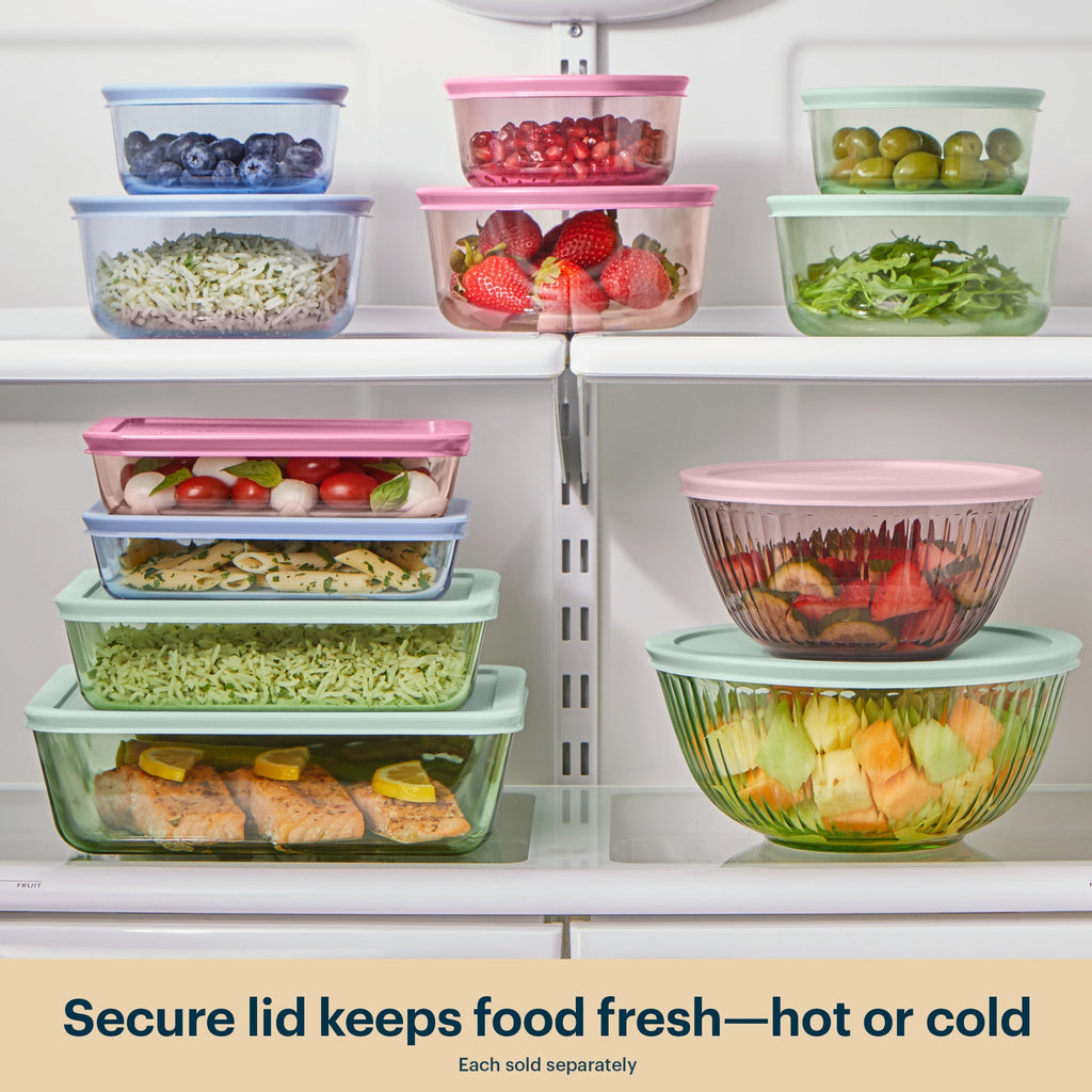 Pyrex Pyrex® Simply Store® Tinted Glass Round Storage Containers, 10-pc Set, Mixed Colors