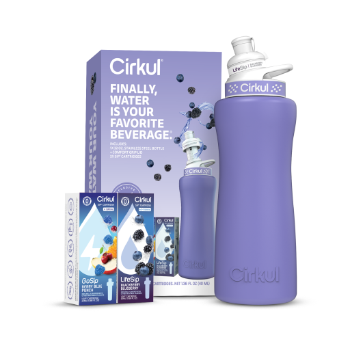 Cirkul 32oz. Matte Periwinkle Stainless Steel Bottle Starter Kit