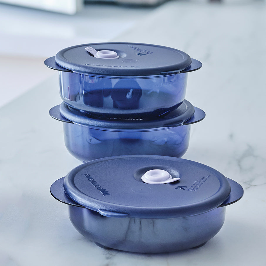 Tupper Ware Vent 'N Serve® Small Round | 3-piece Set