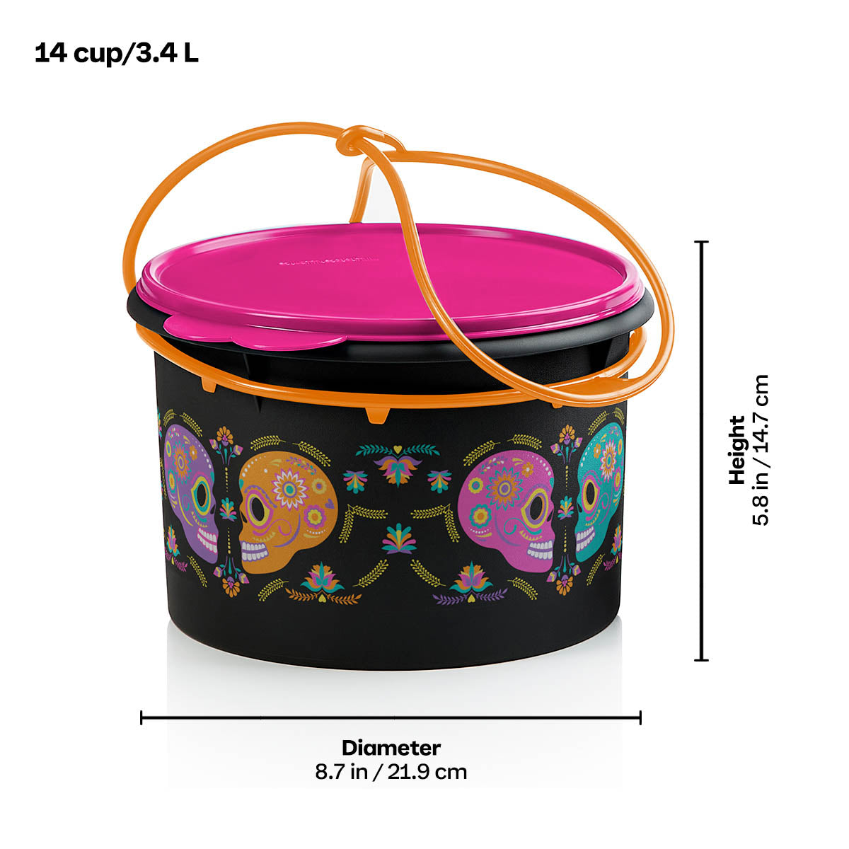 Tupper Ware Tupperware® Día De Los Muertos Large Canister with Cariolier® Handle