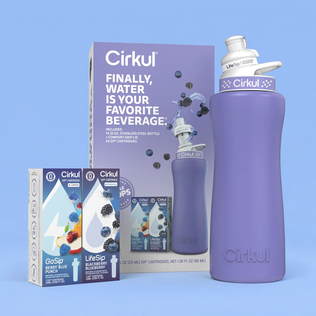 Cirkul 32oz. Matte Periwinkle Stainless Steel Bottle Starter Kit