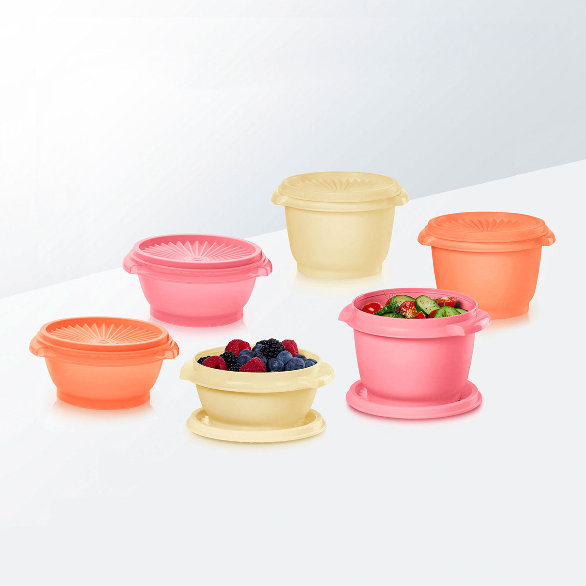 Tupper Ware Servalier® Mini Bowl | 6-piece Set (Soft Silk, Cornish Dairy, Cosy Rosy)