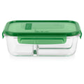 Pyrex Pyrex® MealBox™ 5.5-cup Divided Glass Food Storage Container with Green Lid