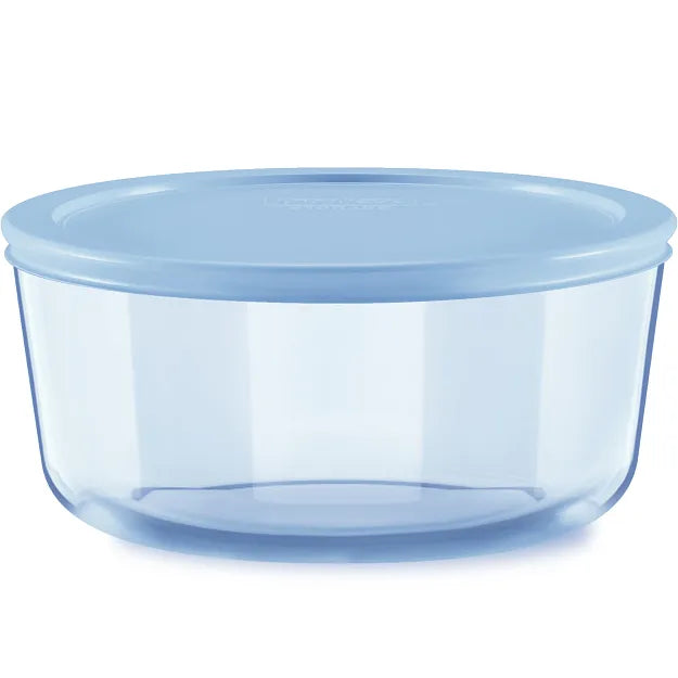 Pyrex Pyrex® Simply Store® Tinted 7-cup Round Storage with Blue Plastic Lid