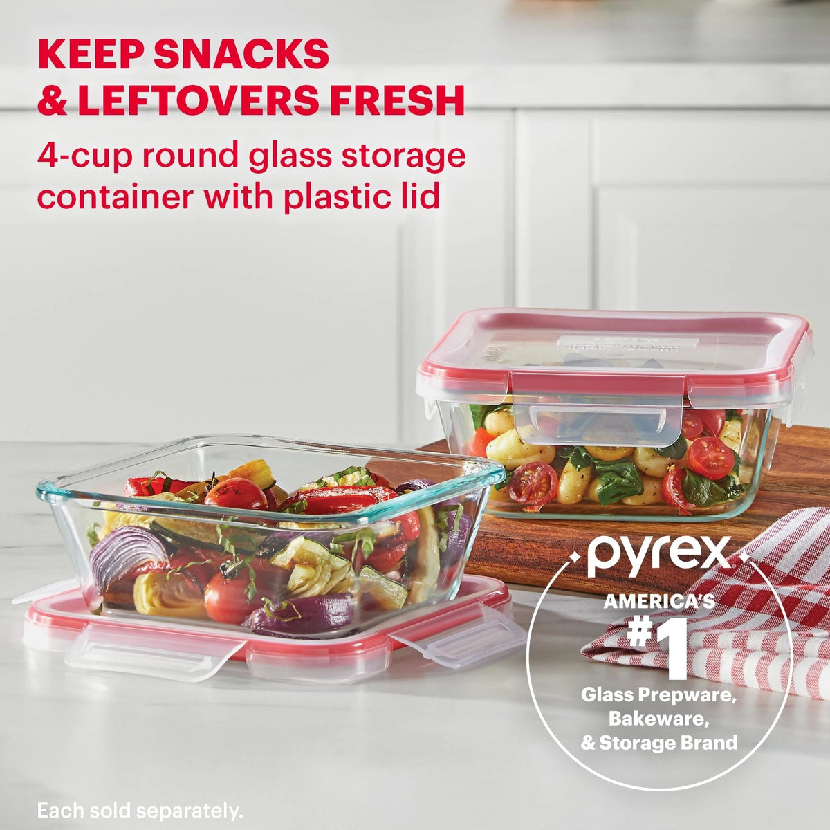 Pyrex Pyrex® Freshlock™ 4-cup Square Glass Storage