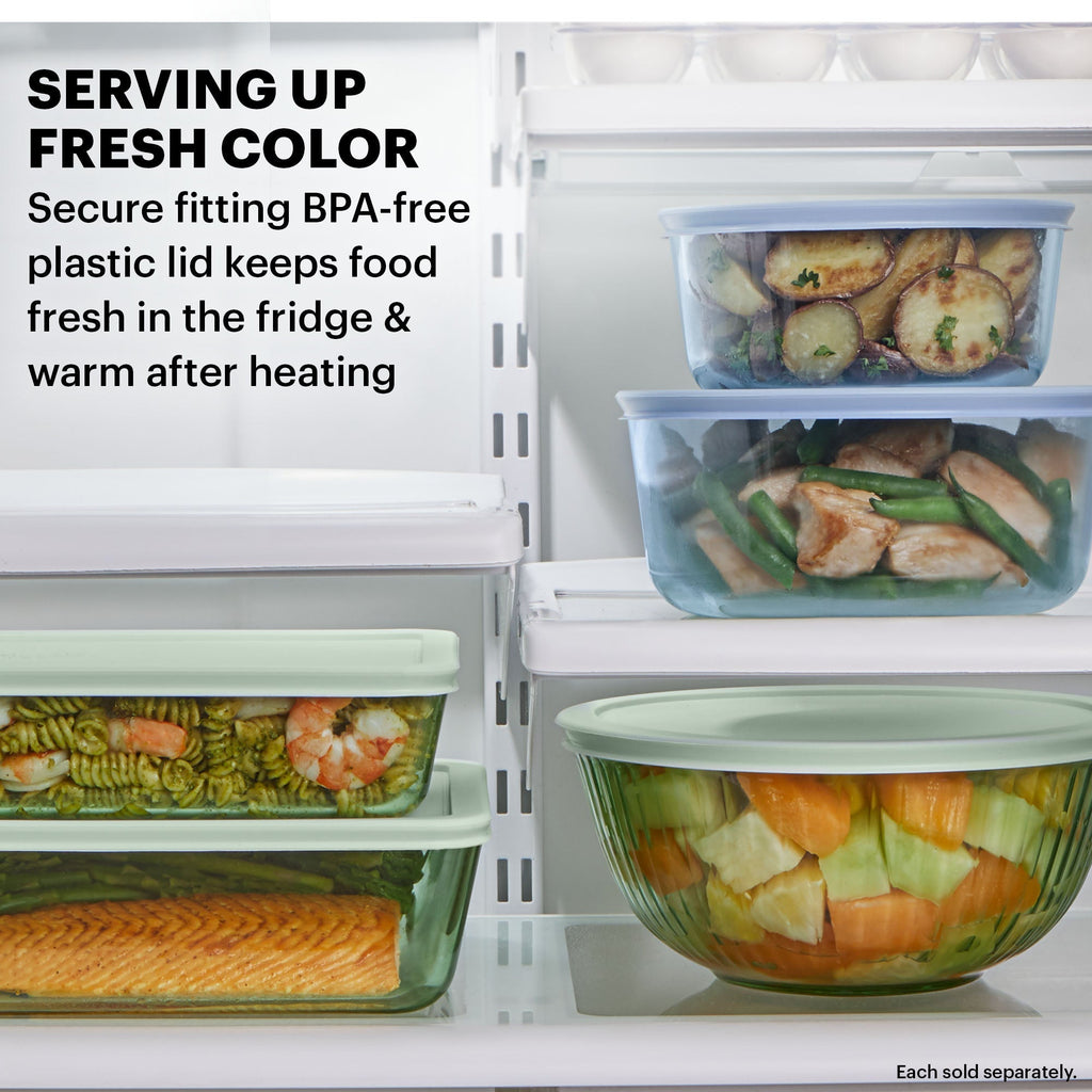 Pyrex Pyrex® Simply Store® Tinted 12-piece Storage Set with Plastic Lids, Green and Blue