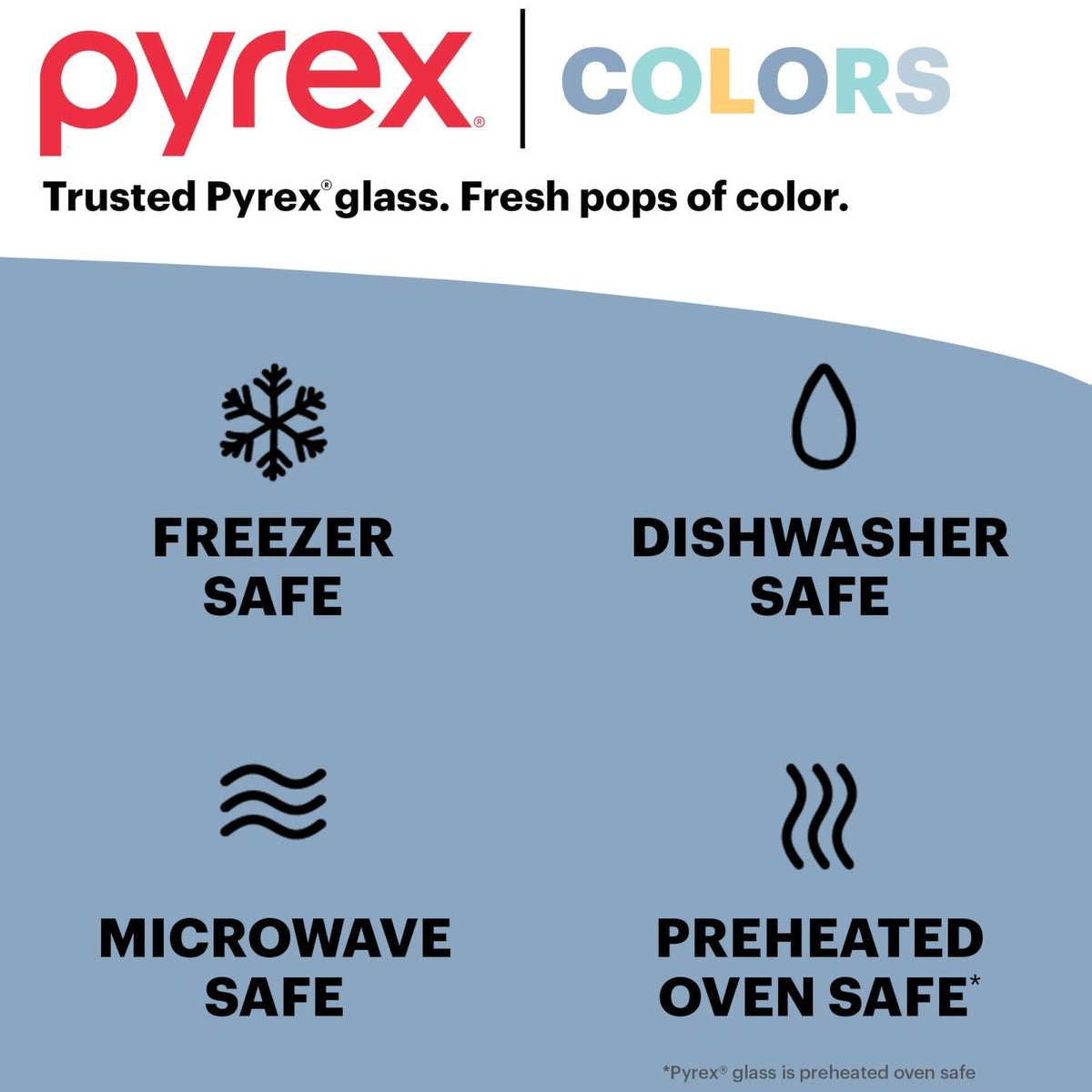 Pyrex Pyrex® Simply Store® Tinted 6-piece Round Storage Value Pack with Blue Plastic Lids