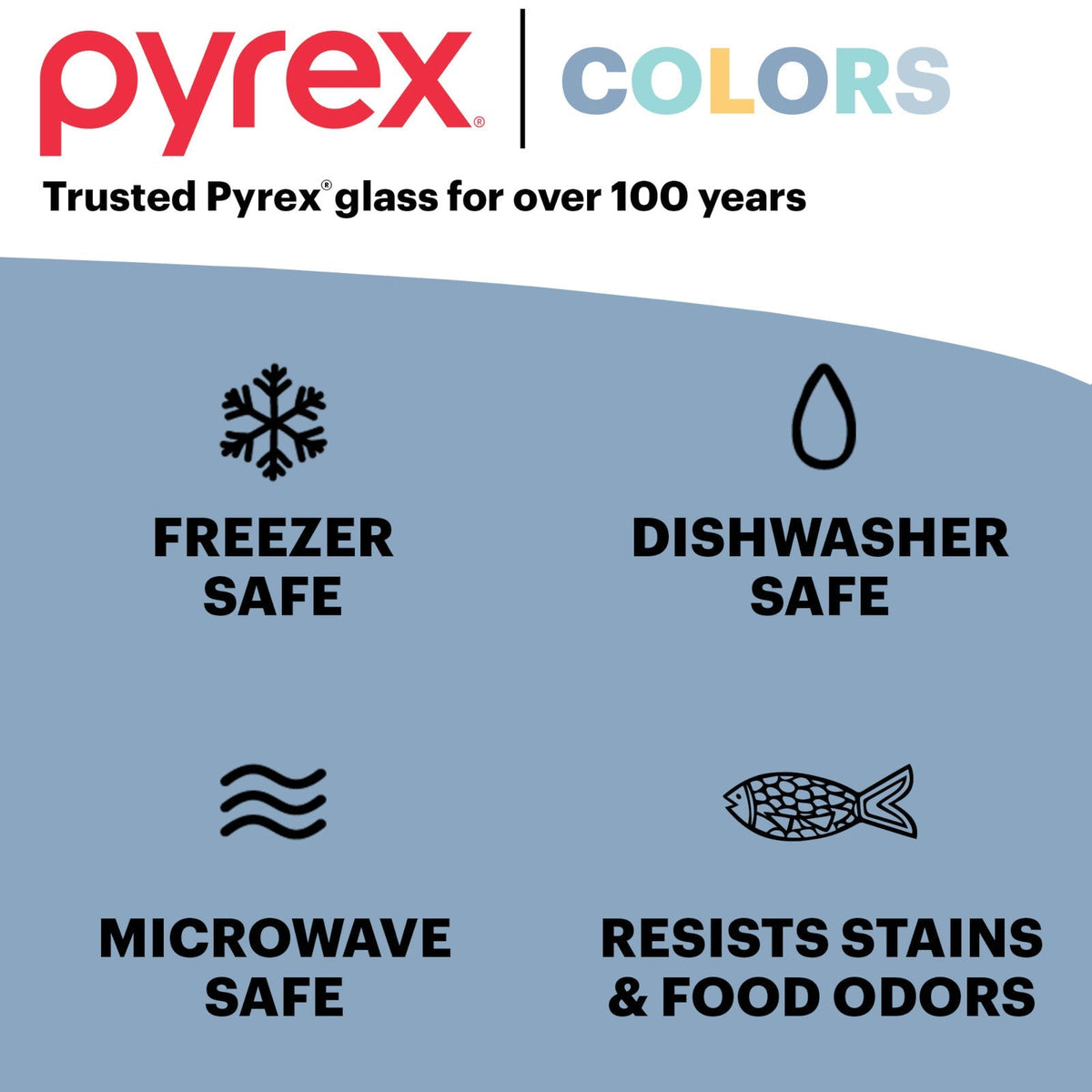 Pyrex Pyrex® Simply Store® Tinted 2-cup Round Storage with Plastic Lid, Blue