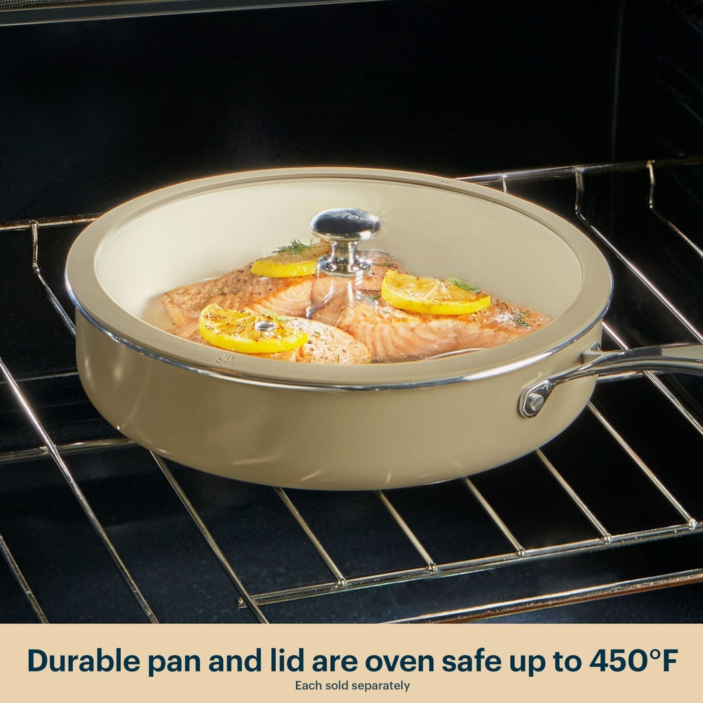 Pyrex Pyrex® Ceramic Cookware 10.8-in/3.5qt Deep Fry Pan with Lid