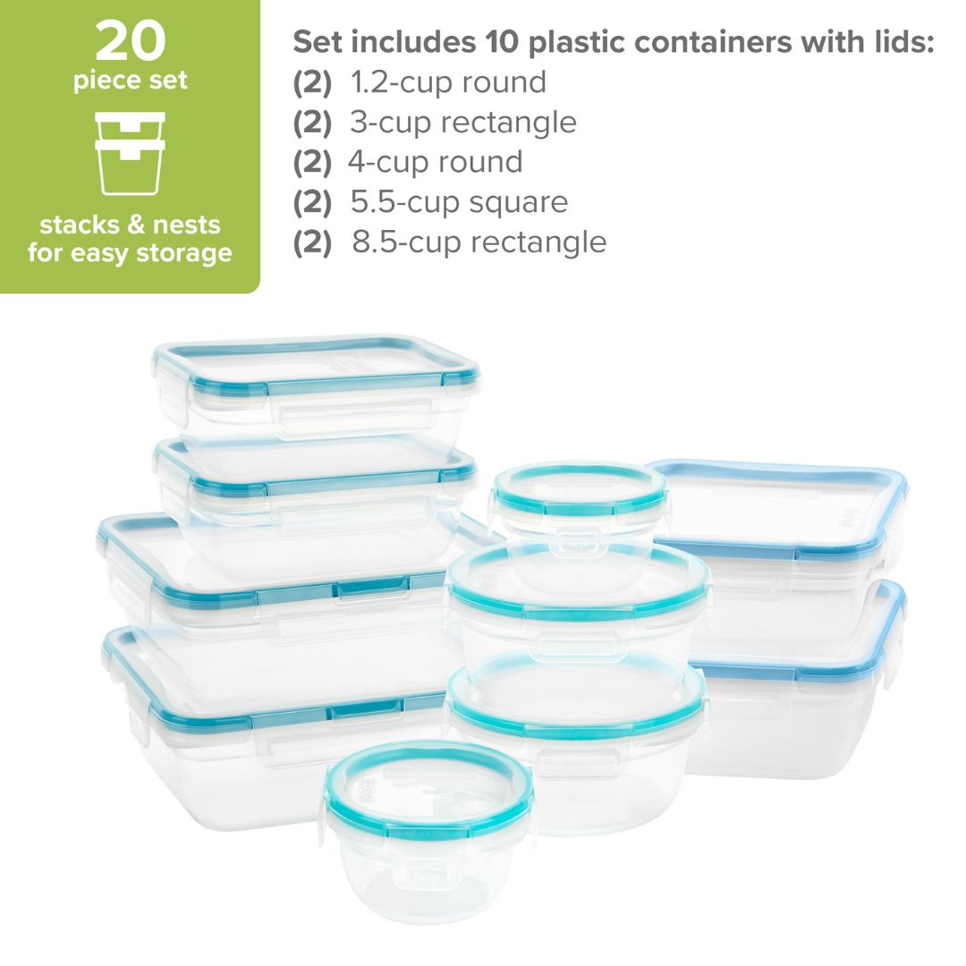 Pyrex Snapware® Total Solution® 20-piece Plastic Food Storage Container Set