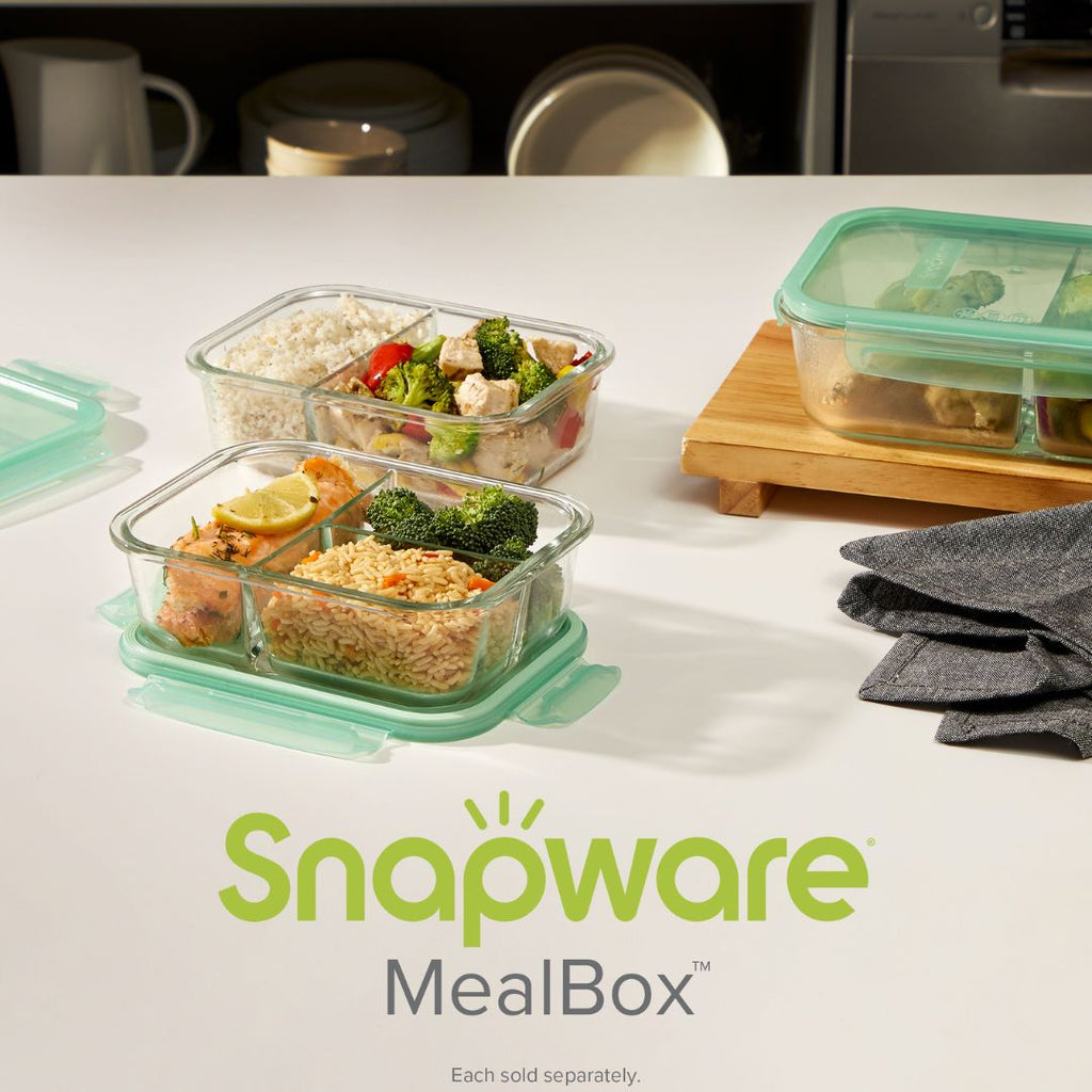 Pyrex Snapware® MealBox™ 4-cup Divided Glass Storage Container with Lid