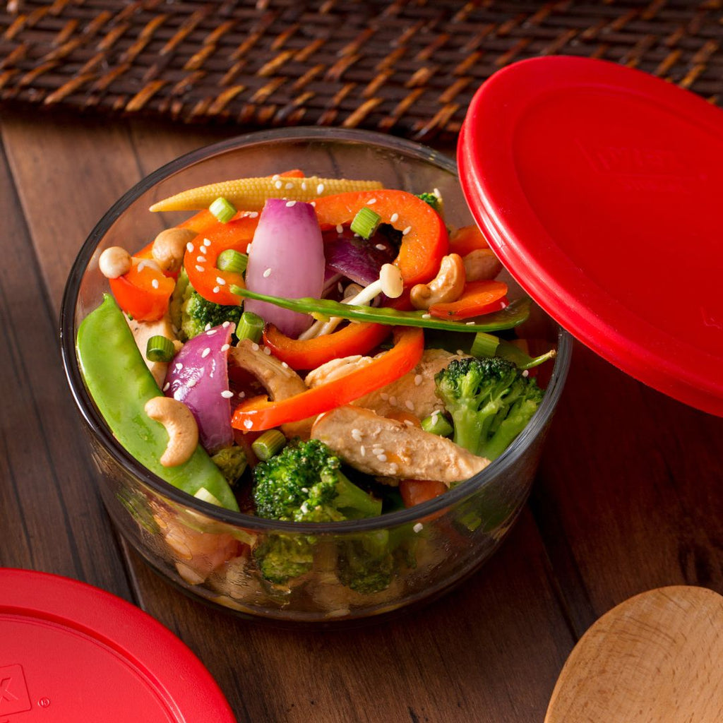 Pyrex Pyrex® Simply Store® 7-cup Glass Food Storage Container with Red Lid