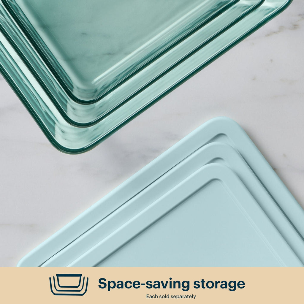 Pyrex Pyrex® Simply Store® Tinted Glass 11-cup Rectangle Storage Container with Lid, Aqua