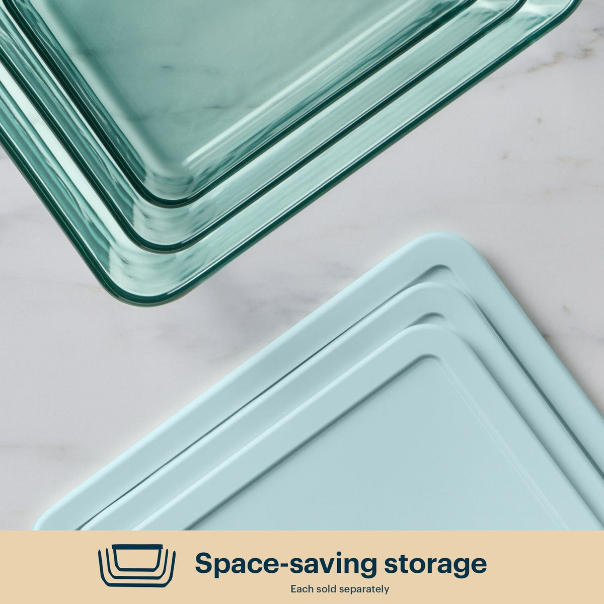 Pyrex Pyrex® Simply Store® Tinted Glass 11-cup Rectangle Storage Container with Lid, Aqua