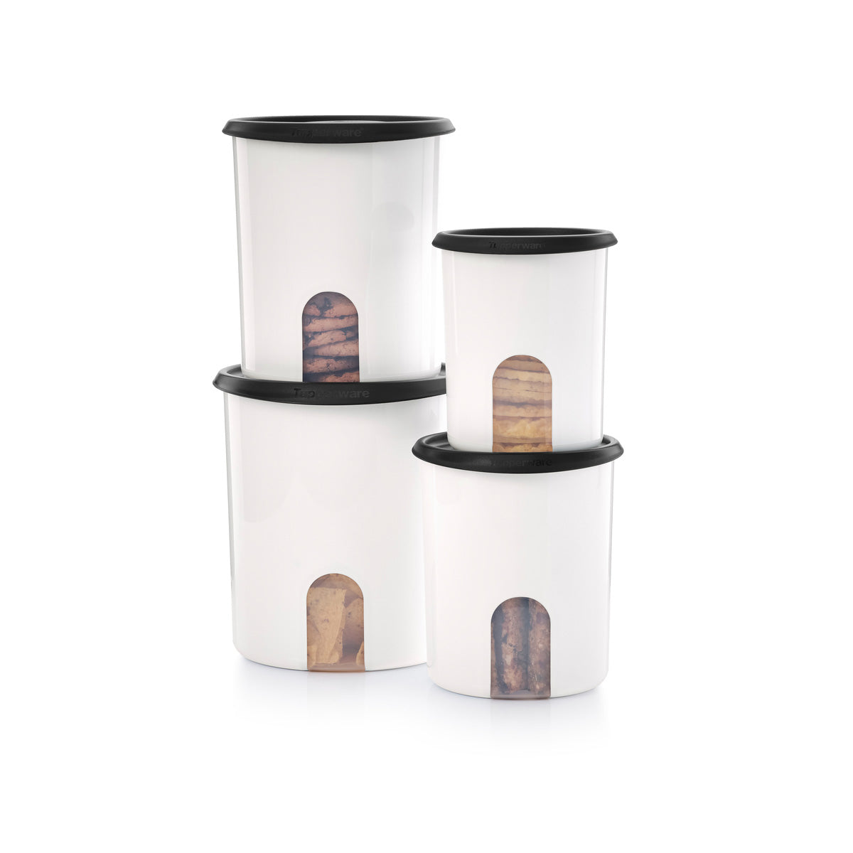 Tupper Ware Tupperware® One Touch® Reminder Canisters, Food Storage Set of 4