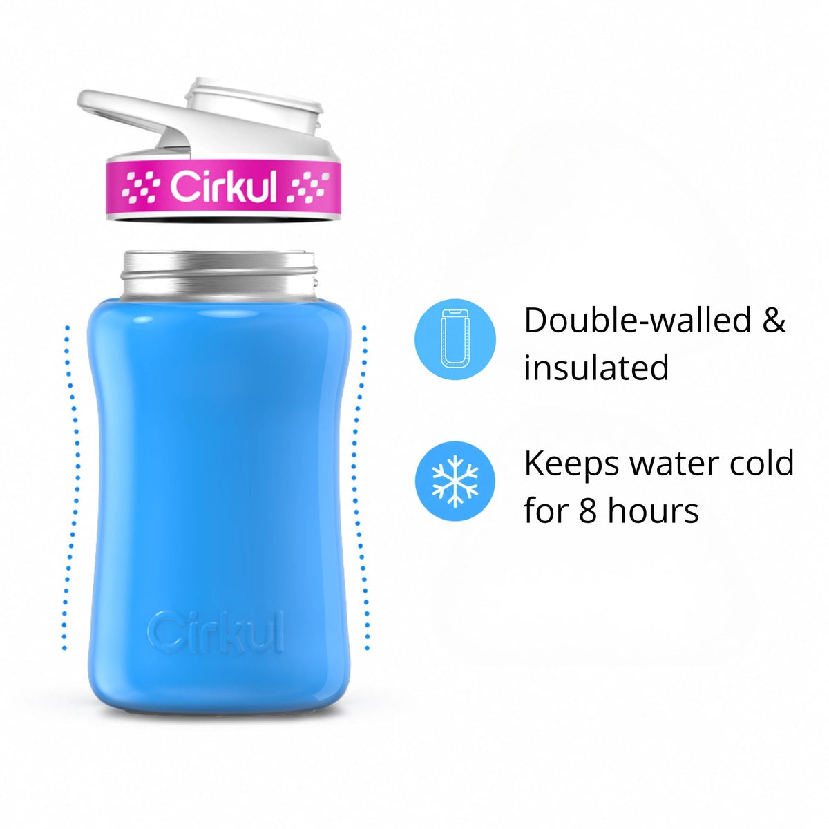 Cirkul 12oz. Stainless Steel Bottle &amp; Comfort Grip Lid