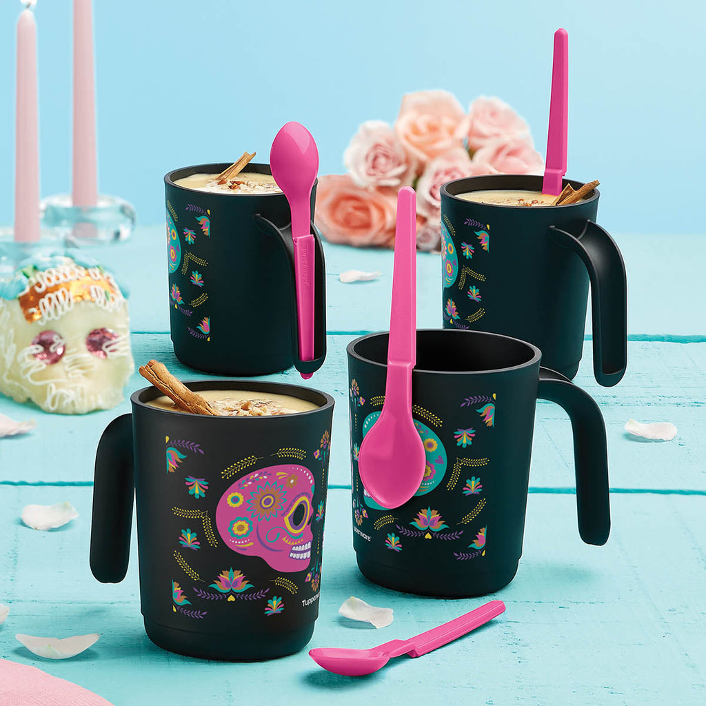 Tupper Ware Tupperware® Dia De Los Muertos Mug Set with Hang-On Spoons | Set of 4