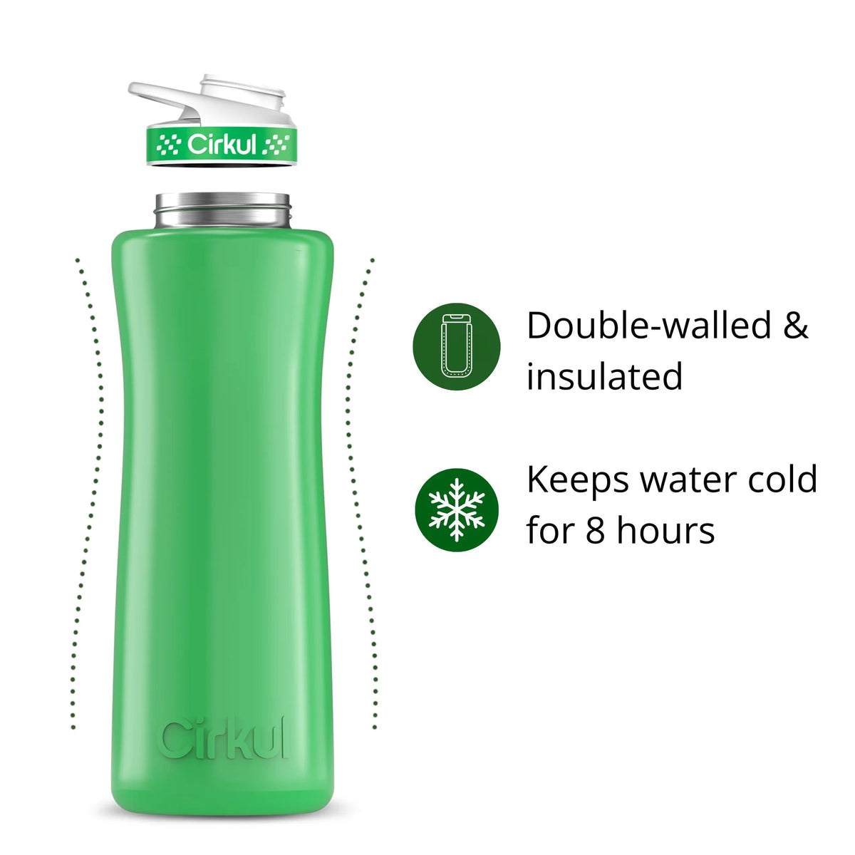 Cirkul 42oz. Stainless Steel Bottle &amp; Comfort Grip Lid