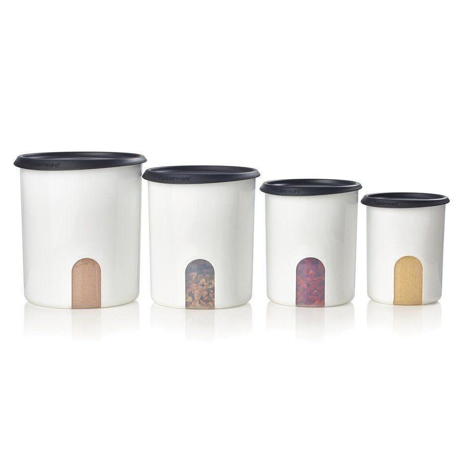 Tupper Ware Tupperware® One Touch® Reminder Canisters, Food Storage Set of 4