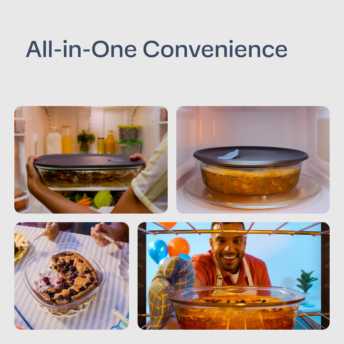 Tupper Ware Tupperware Voila™ Glass Bakeware Set of 3 | Square, Round &amp; XL Rectangular