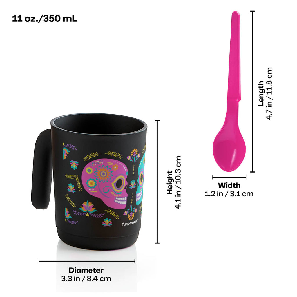 Tupper Ware Tupperware® Dia De Los Muertos Mug Set with Hang-On Spoons | Set of 4