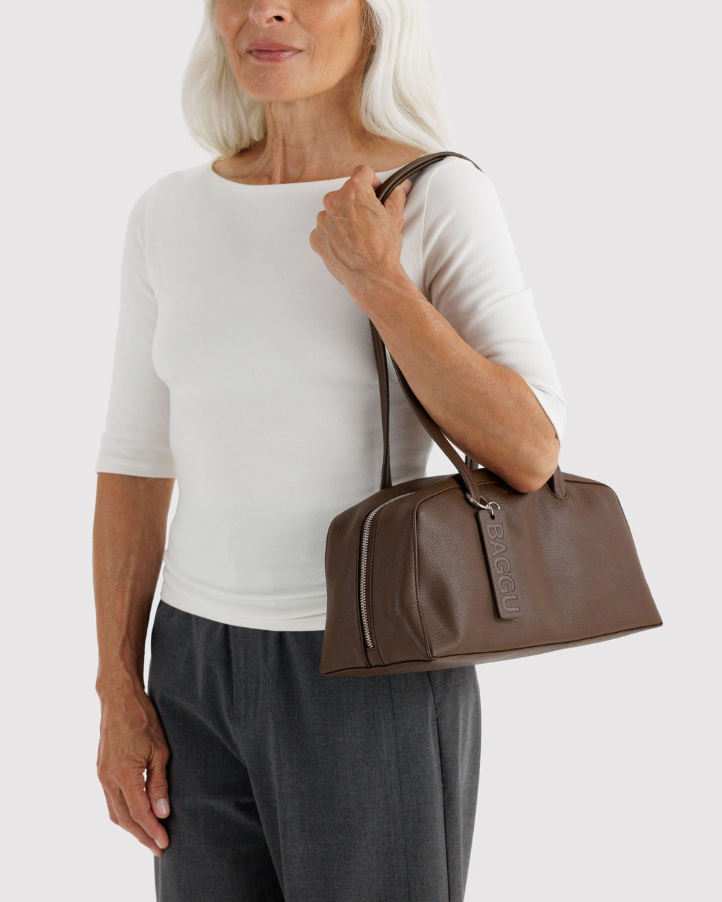 Baggu Recycled Leather Bowler Bag