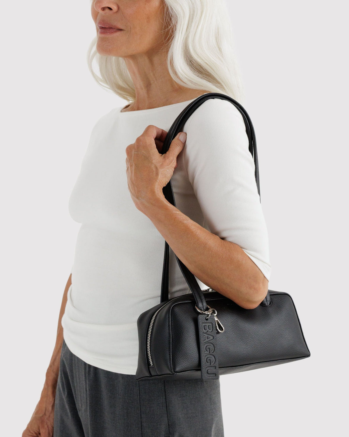 Baggu Small Recycled Leather Bowler Bag